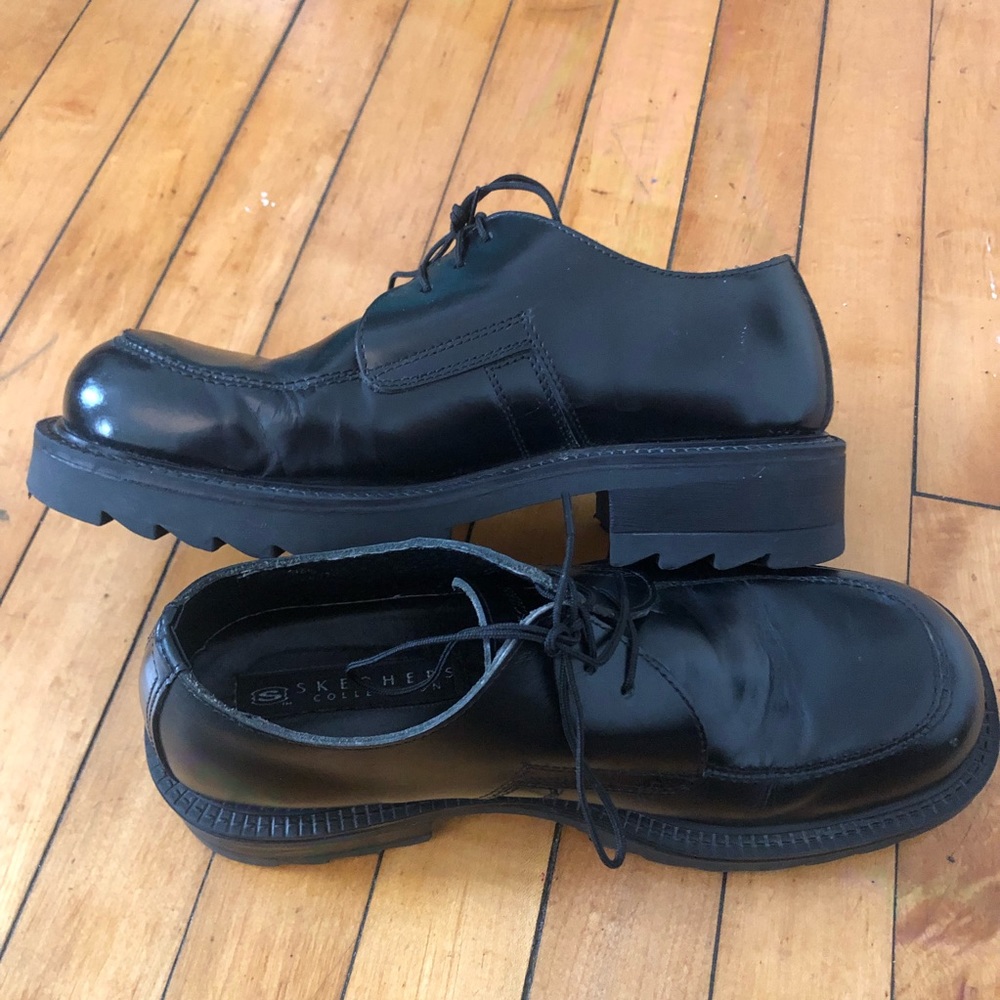 Vintage Y2K Skechers Collection Leather Chunky Dress Shoe Portugal Grunge Punk